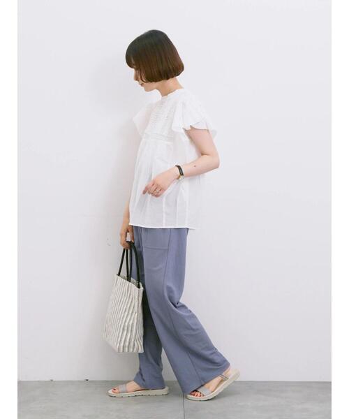 Samansa Mos2 blue(サマンサモスモスブルー)の「【接触冷感】ワイドイージーパンツ(その他パンツ・レディース・グレー/カーキ/ライトベージュ/ブラック・F)」の11枚目の写真