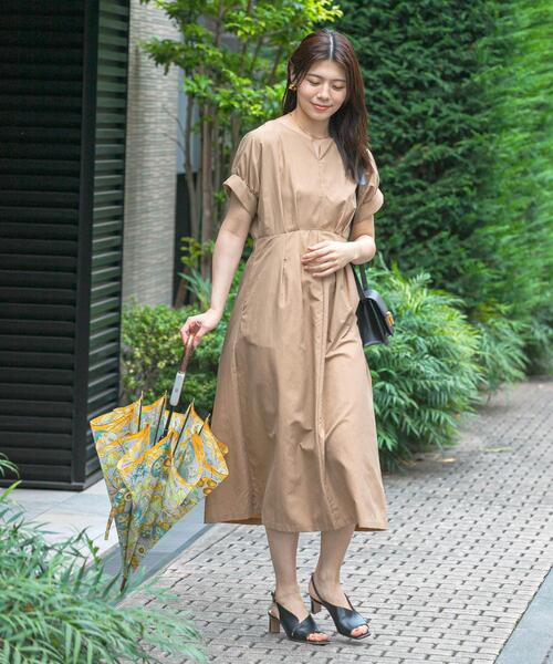 セール】F by ROSSO 撥水ウエストマークドルマンワンピース