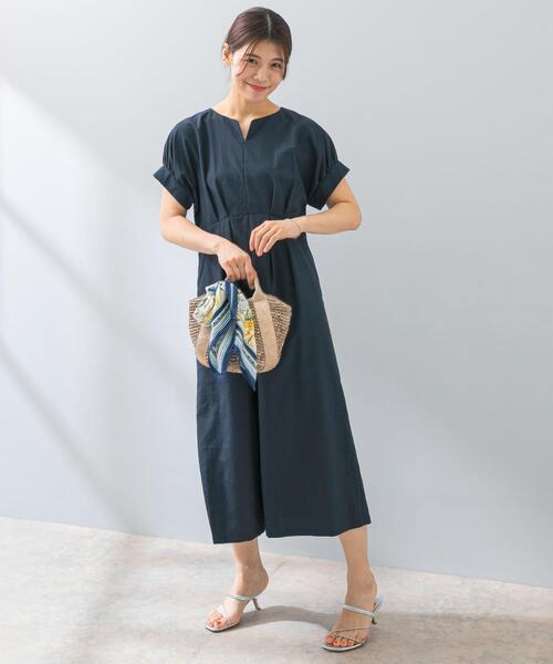 セール】F by ROSSO 撥水ウエストマークドルマンワンピース