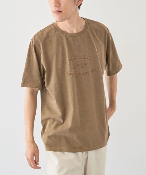 CRAFT STANDARD BOUTIQUE(クラフトスタンダードブティック)の「ピグメント刺繍TEE2【ユニセックス】(Tシャツ/カットソー・レディース・ベージュ/グレー/チャコールグレー・M/L)」の1枚目の写真