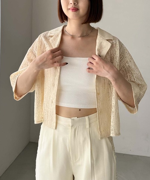 archives(アルシーヴ)の「レース開衿ショートシャツ(シャツ/ブラウス・レディース・アイボリー/ブラック・MEDIUM)」の21枚目の写真