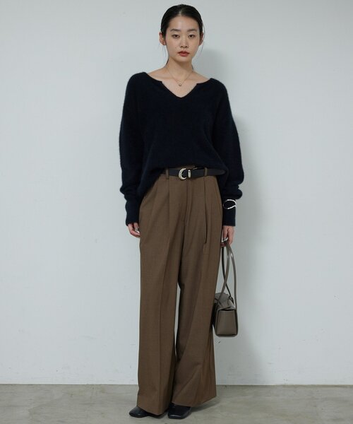 セール】【デコルテ美人ニット】ファーウールキーネックニット（ニット