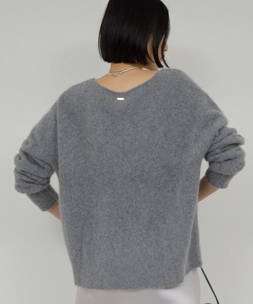 GALLARDAGALANTE（ガリャルダガランテ）の「【デコルテ美人ニット】ファーウールキーネックニット（ニット/セーター・レディース・ピンク/ブラック/ブルー/ホワイト/グレー/パープル・FREE）」の7枚目の写真