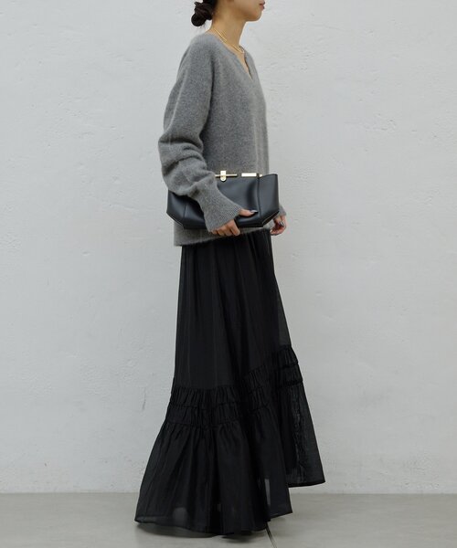 GALLARDAGALANTE（ガリャルダガランテ）の「【デコルテ美人ニット】ファーウールキーネックニット（ニット/セーター・レディース・ピンク/ブラック/ブルー/ホワイト/グレー/パープル・FREE）」の13枚目の写真