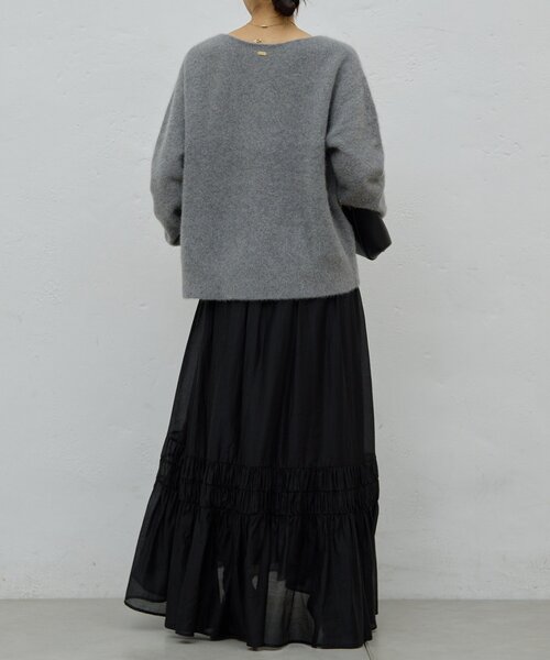 GALLARDAGALANTE（ガリャルダガランテ）の「【デコルテ美人ニット】ファーウールキーネックニット（ニット/セーター・レディース・ピンク/ブラック/ブルー/ホワイト/グレー/パープル・FREE）」の14枚目の写真