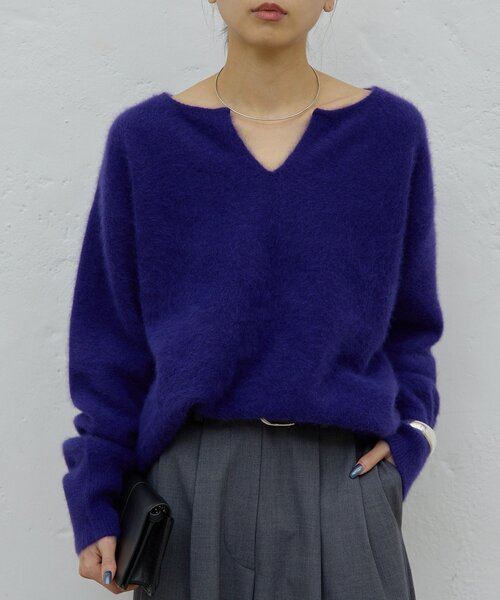 セール】【デコルテ美人ニット】ファーウールキーネックニット（ニット