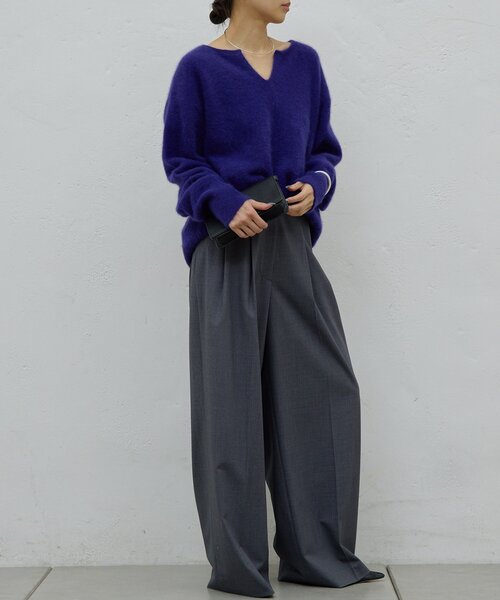 セール】【デコルテ美人ニット】ファーウールキーネックニット（ニット