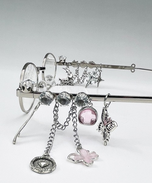 Candlestick（キャンドルスティック）の「レトロ ビジュー デコレート オーバル シルバー フレーム ギークシック メガネ 韓国（メガネ・レディース・A/B・FREE）」の5枚目の写真