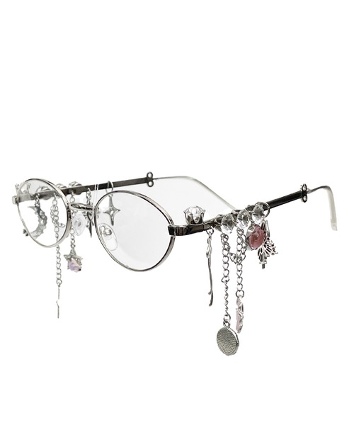 Candlestick（キャンドルスティック）の「レトロ ビジュー デコレート オーバル シルバー フレーム ギークシック メガネ 韓国（メガネ・レディース・A/B・FREE）」の8枚目の写真