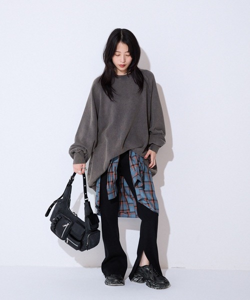 JEANASIS（ジーナシス）の「リブニットフレアパンツ/580175（その他パンツ・レディース・レッド系その他/グレー/ブラック・FREE）」の12枚目の写真