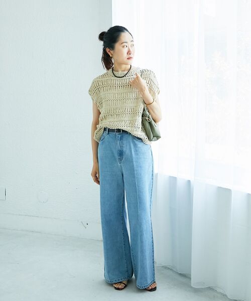 le.coeur blanc（ルクールブラン）の「デニムバギーパンツ（デニムパンツ・レディース・サックスブルー/ブルー・38/36）」の14枚目の写真