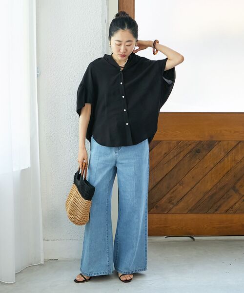 le.coeur blanc（ルクールブラン）の「デニムバギーパンツ（デニムパンツ・レディース・サックスブルー/ブルー・38/36）」の19枚目の写真