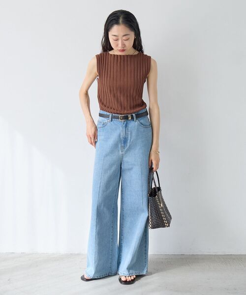 le.coeur blanc（ルクールブラン）の「デニムバギーパンツ（デニムパンツ・レディース・サックスブルー/ブルー・38/36）」の21枚目の写真