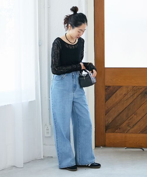 le.coeur blanc（ルクールブラン）の「デニムバギーパンツ（デニムパンツ・レディース・サックスブルー/ブルー・38/36）」の5枚目の写真