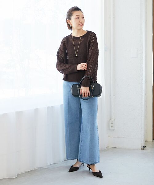 le.coeur blanc（ルクールブラン）の「デニムバギーパンツ（デニムパンツ・レディース・サックスブルー/ブルー・38/36）」の6枚目の写真