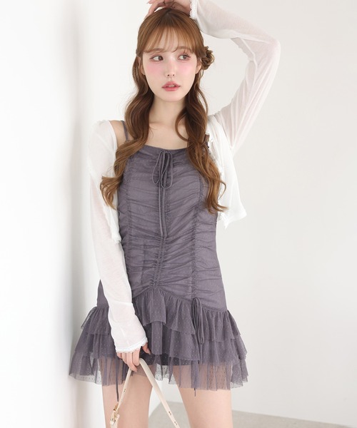one after another NICE CLAUP（ワンアフターアナザーナイスクラップ）の「アソートドロストキャミチュニック/ミニワンピース（チュニック・レディース・チャコールグレー/アイボリー/ブラック系その他/ブラウン系その他・FREE）」の3枚目の写真