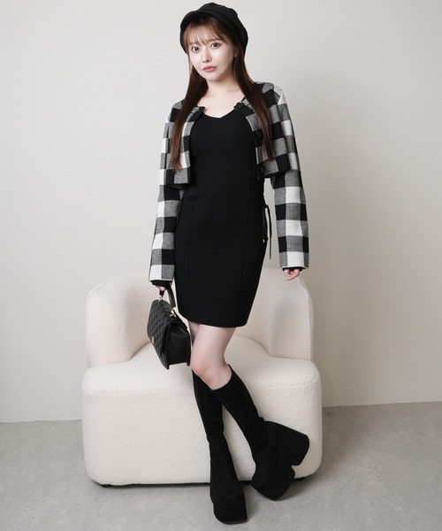 LIP SERVICE￤レトロチェックアンサンブルニットワンピース LIP SERVICE（リップサービス）｜ レトロチェックアンサンブル