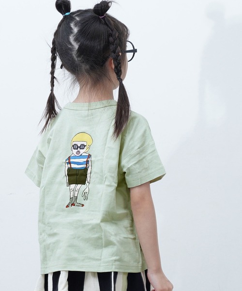 MARKEY'S(マーキーズ)の「マエウシロプリントTシャツ(Tシャツ/カットソー・キッズ・パープル/ライトグリーン/ブラウン/グリーン/オフホワイト・XS/S/M/L/LL)」の4枚目の写真