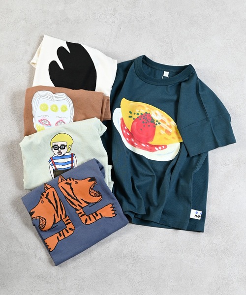 MARKEY'S(マーキーズ)の「マエウシロプリントTシャツ(Tシャツ/カットソー・キッズ・パープル/ライトグリーン/ブラウン/グリーン/オフホワイト・XS/S/M/L/LL)」の6枚目の写真