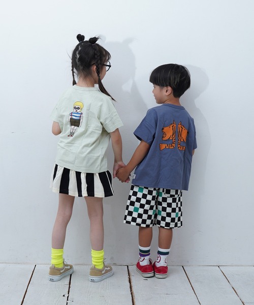 MARKEY'S(マーキーズ)の「マエウシロプリントTシャツ(Tシャツ/カットソー・キッズ・パープル/ライトグリーン/ブラウン/グリーン/オフホワイト・XS/S/M/L/LL)」の8枚目の写真