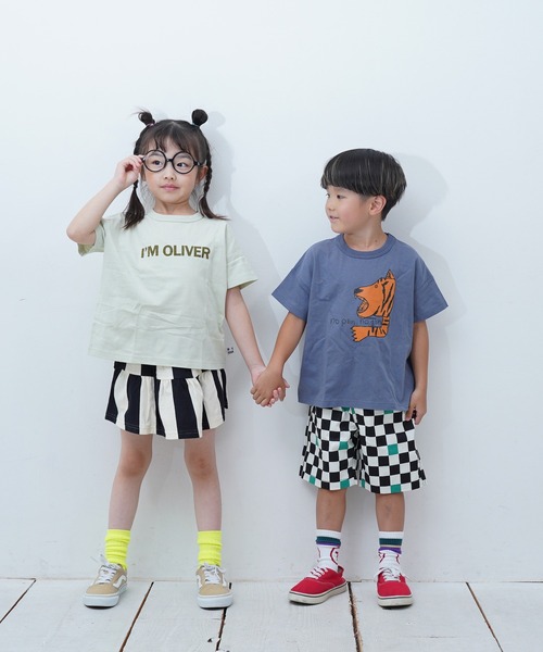 MARKEY'S(マーキーズ)の「マエウシロプリントTシャツ(Tシャツ/カットソー・キッズ・パープル/ライトグリーン/ブラウン/グリーン/オフホワイト・XS/S/M/L/LL)」の7枚目の写真
