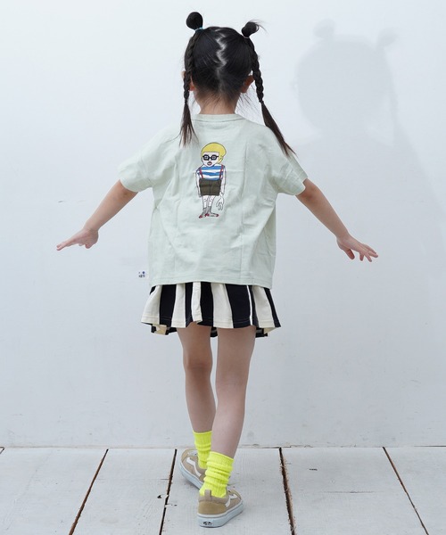 MARKEY'S(マーキーズ)の「マエウシロプリントTシャツ(Tシャツ/カットソー・キッズ・パープル/ライトグリーン/ブラウン/グリーン/オフホワイト・XS/S/M/L/LL)」の11枚目の写真