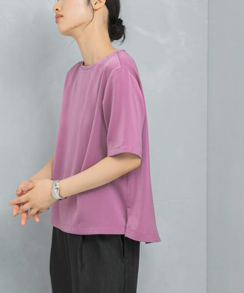 URBAN RESEARCH ROSSO WOMEN(アーバンリサーチ ロッソ)の「UVカットサテンブラウス(Tシャツ/カットソー・レディース・ブラック/ピンク/ホワイト系その他・FREE)」の5枚目の写真