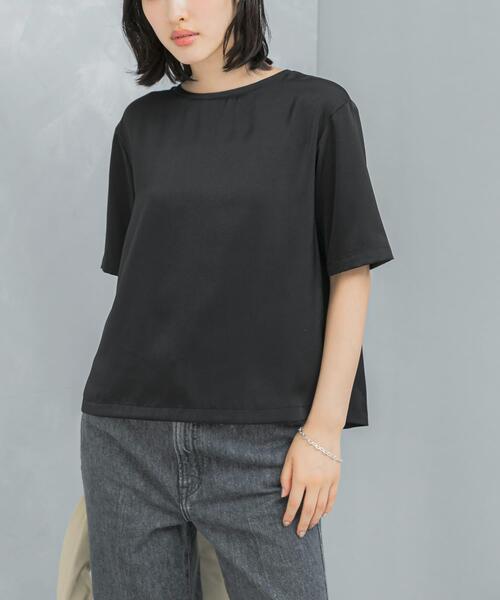 URBAN RESEARCH ROSSO WOMEN(アーバンリサーチ ロッソ)の「UVカットサテンブラウス(Tシャツ/カットソー・レディース・ブラック/ピンク/ホワイト系その他・FREE)」の14枚目の写真
