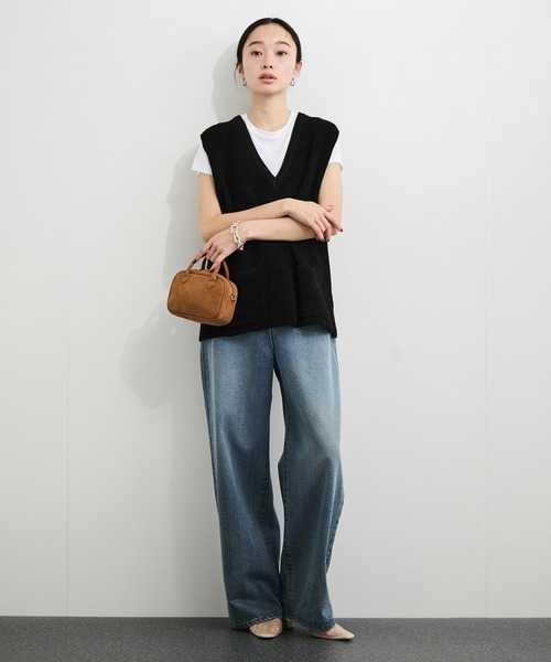 セットアップ対応】モール糸ダブルフェイスニットベスト（ベスト）｜LE