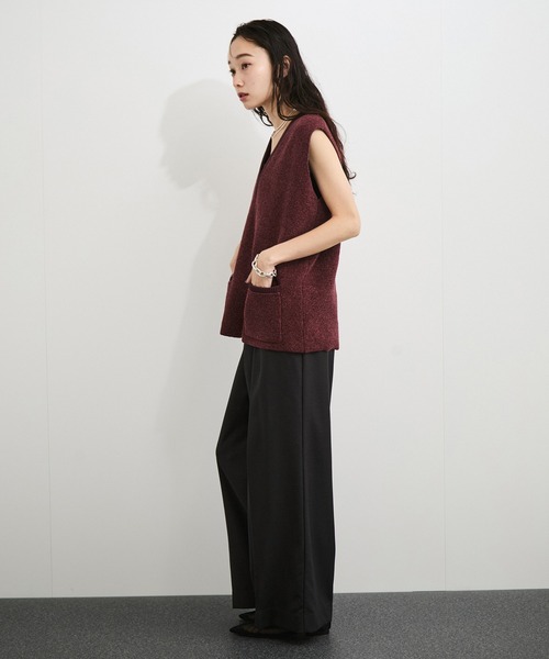 le cercle ADAM ET ROPE'(ルセルクルアダムエロペ)の「【セットアップ対応】モール糸ダブルフェイスニットベスト(ベスト・レディース・ブラウン系その他3/ボルドー/ブラック・FREE)」の10枚目の写真