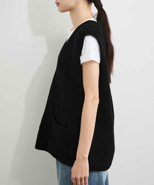le cercle ADAM ET ROPE'(ルセルクルアダムエロペ)の「【セットアップ対応】モール糸ダブルフェイスニットベスト(ベスト・レディース・ブラウン系その他3/ボルドー/ブラック・FREE)」の17枚目の写真