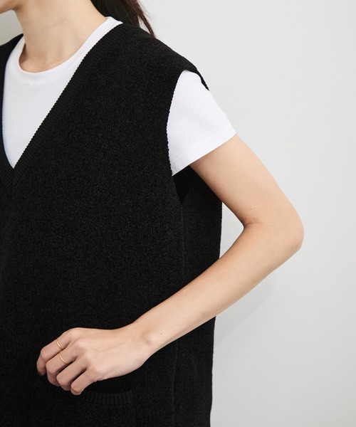 le cercle ADAM ET ROPE'(ルセルクルアダムエロペ)の「【セットアップ対応】モール糸ダブルフェイスニットベスト(ベスト・レディース・ブラウン系その他3/ボルドー/ブラック・FREE)」の20枚目の写真