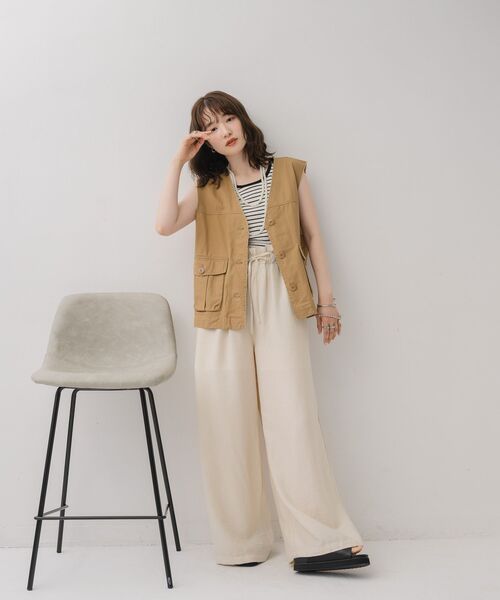 RETRO GIRL（レトロガール）の「ツイルベスト（ベスト・レディース・ベージュ/ダークブラウン/ダークグリーン・FREE）」の17枚目の写真