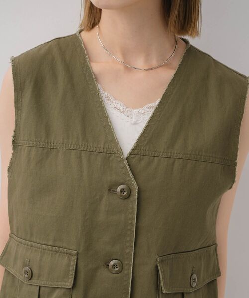 RETRO GIRL（レトロガール）の「ツイルベスト（ベスト・レディース・ベージュ/ダークブラウン/ダークグリーン・FREE）」の7枚目の写真