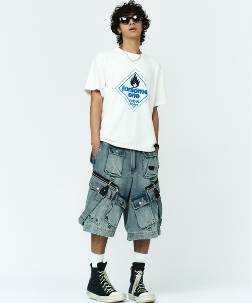 FORSOMEONE(フォーサムワン)の「FORSOMEONE REBEL STYLES TEE(Tシャツ/カットソー・メンズ・ナチュラル/チャコールグレー・50/48/46)」の15枚目の写真