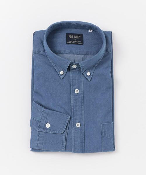 URBAN RESEARCH DOORS（アーバンリサーチドアーズ）の「LIFE STYLE TAILOR　デニムボタンダウンシャツ（シャツ/ブラウス・メンズ・ブルー/ネイビー・LARGE/MEDIUM/SMALL）」の2枚目の写真