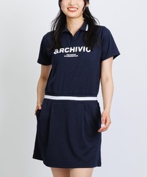 <LADIES>リブ切替UVスムースワンピース