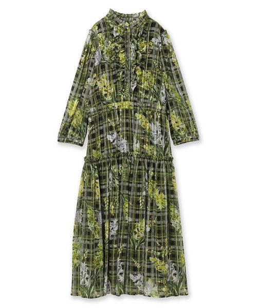 フラワーチェックプリントワンピース（ワンピース）｜Audie a Muses