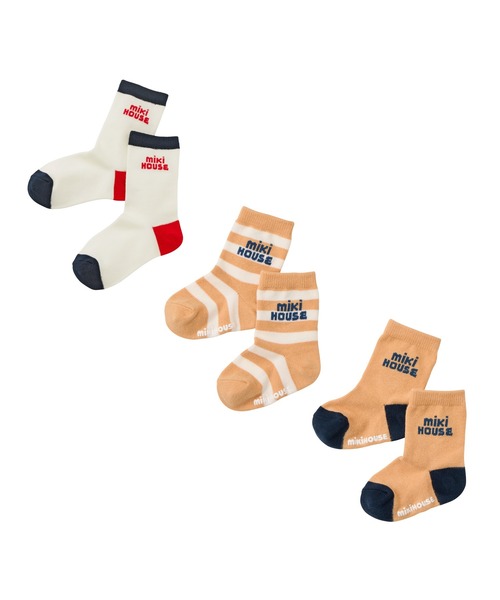 MIKI HOUSE(ミキハウス)の「【WEB限定】ソックスパック3足セット(ソックス/靴下・キッズ・ラベンダー/ロイヤルブルー/ベージュ/ブラック・17-19cm/15-17cm/13-15cm/11-13cm)」の2枚目の写真