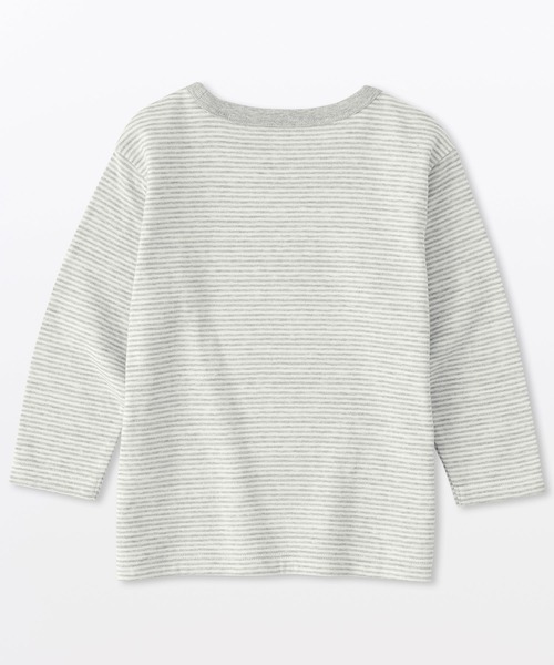 無印良品（ムジルシリョウヒン）の「ベビー　あたまするっと　接結編みクルーネック長袖Ｔシャツ（Tシャツ/カットソー・キッズ・ベージュ系/グレー系/ネイビー系・80/90/100）」の7枚目の写真