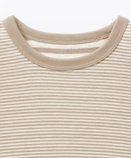 無印良品（ムジルシリョウヒン）の「ベビー　あたまするっと　接結編みクルーネック長袖Ｔシャツ（Tシャツ/カットソー・キッズ・ベージュ系/グレー系/ネイビー系・80/90/100）」の6枚目の写真