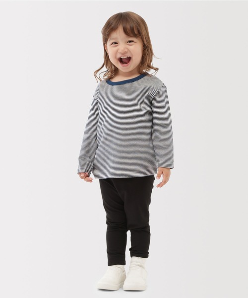 無印良品（ムジルシリョウヒン）の「ベビー　あたまするっと　接結編みクルーネック長袖Ｔシャツ（Tシャツ/カットソー・キッズ・ベージュ系/グレー系/ネイビー系・80/90/100）」の9枚目の写真