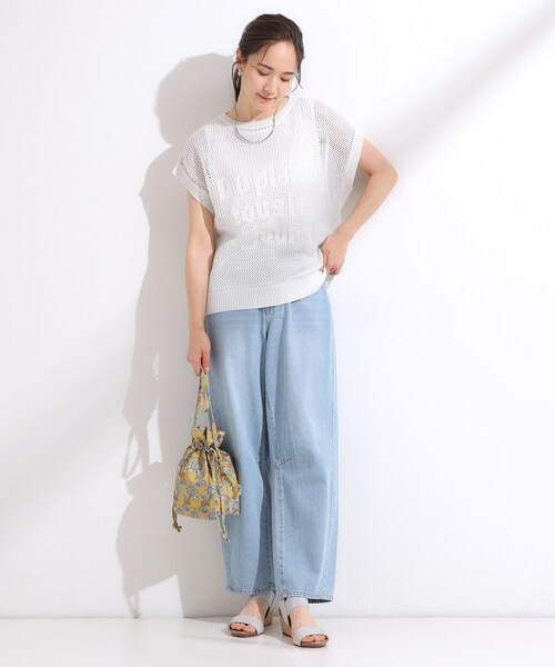 Cutie Blonde（キューティーブロンド）の「【2点セット/S-LL】キラリと光るラメがポイント メッシュロゴニット+タンクトップ（その他トップス・レディース・ブラック/ブルー/ホワイト・04/03/02/01）」の6枚目の写真