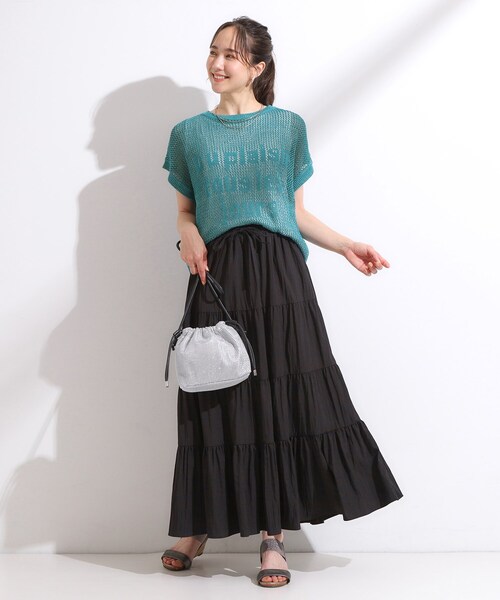 Cutie Blonde（キューティーブロンド）の「【2点セット/S-LL】キラリと光るラメがポイント メッシュロゴニット+タンクトップ（その他トップス・レディース・ブラック/ブルー/ホワイト・04/03/02/01）」の14枚目の写真