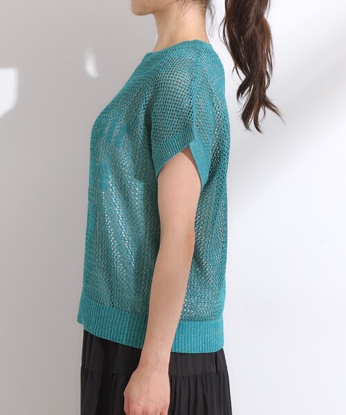 Cutie Blonde（キューティーブロンド）の「【2点セット/S-LL】キラリと光るラメがポイント メッシュロゴニット+タンクトップ（その他トップス・レディース・ブラック/ブルー/ホワイト・04/03/02/01）」の18枚目の写真