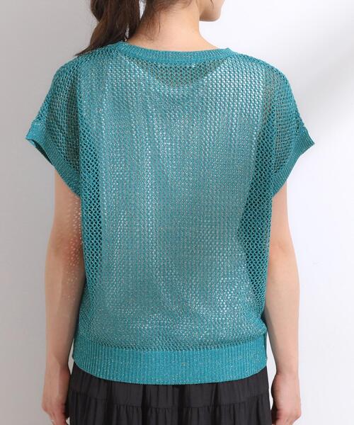 Cutie Blonde（キューティーブロンド）の「【2点セット/S-LL】キラリと光るラメがポイント メッシュロゴニット+タンクトップ（その他トップス・レディース・ブラック/ブルー/ホワイト・04/03/02/01）」の19枚目の写真