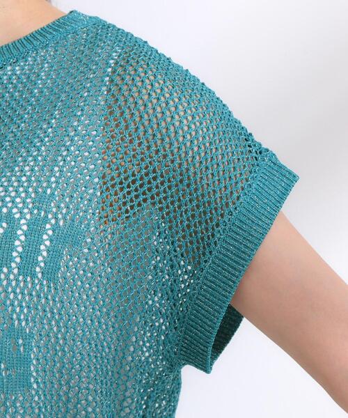 Cutie Blonde（キューティーブロンド）の「【2点セット/S-LL】キラリと光るラメがポイント メッシュロゴニット+タンクトップ（その他トップス・レディース・ブラック/ブルー/ホワイト・04/03/02/01）」の21枚目の写真