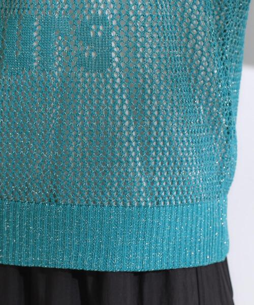 Cutie Blonde（キューティーブロンド）の「【2点セット/S-LL】キラリと光るラメがポイント メッシュロゴニット+タンクトップ（その他トップス・レディース・ブラック/ブルー/ホワイト・04/03/02/01）」の22枚目の写真