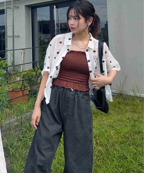 AS KNOW AS plus(アズノゥアズプラス)の「●ダブルポケット付き スリット入り シアー半袖シャツ(シャツ/ブラウス・レディース・ホワイト系/ブルー系/その他/ブラック系/ブラック系その他/ホワイト系その他・FREE)」の20枚目の写真