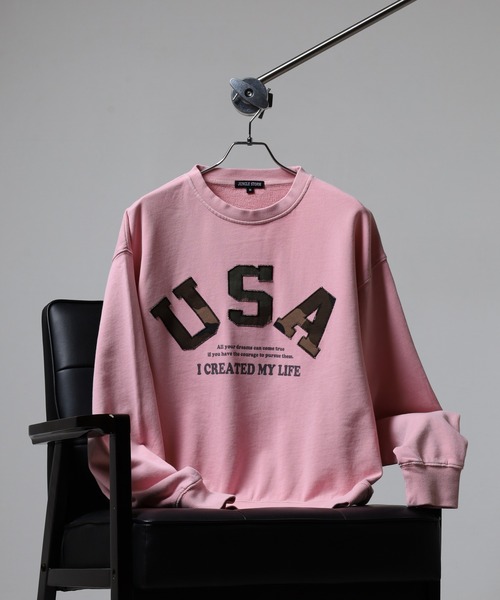 セール】JUNGLESTOTM USAワッペン刺繍トレーナー（スウェット